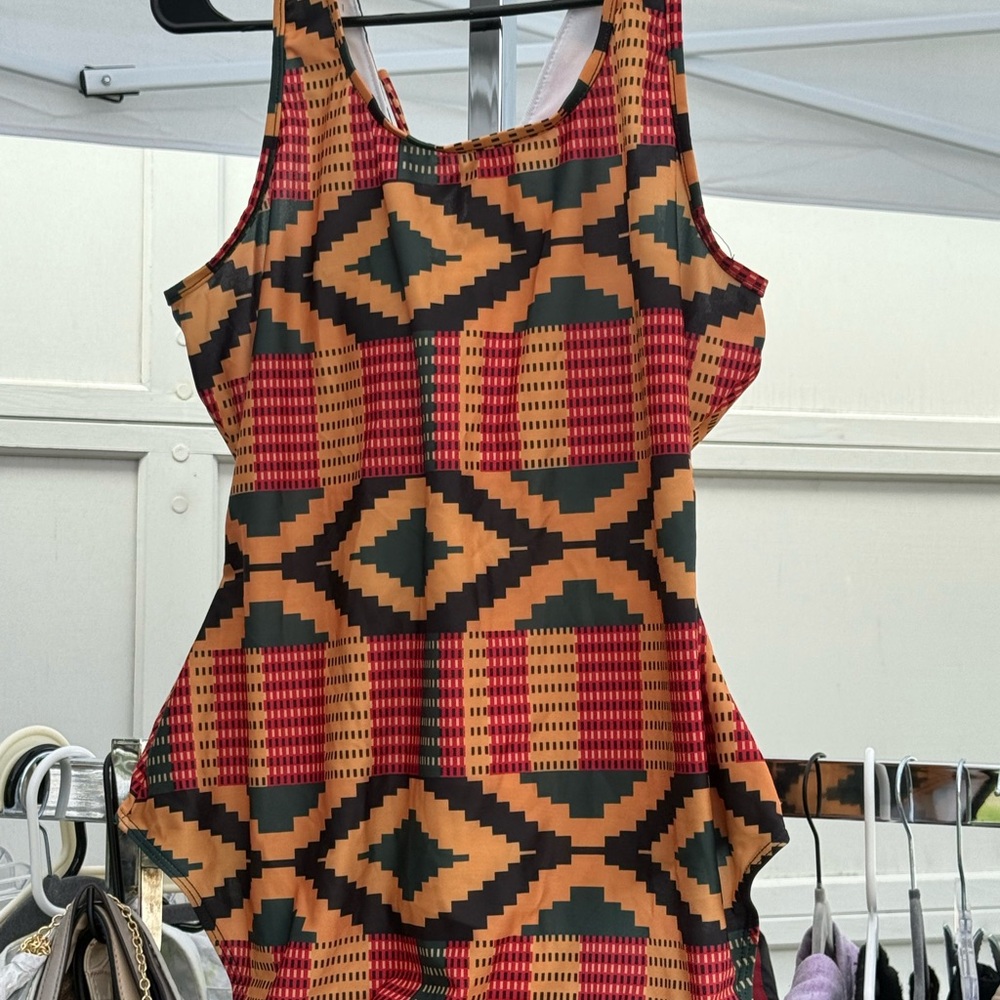 SHEIN Multicolor Geometric Mini Dress